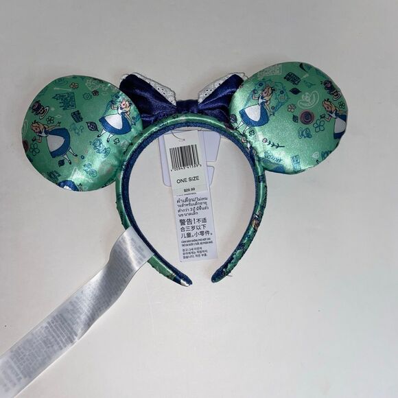 Disney Parks Epcot United Kingdom Alice In Wonderland Minnie Mouse Ears Headband - Picture 5 of 7